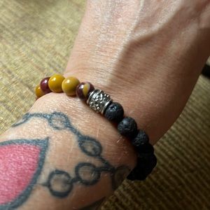 Unique bracelet.  Multi-black beads.